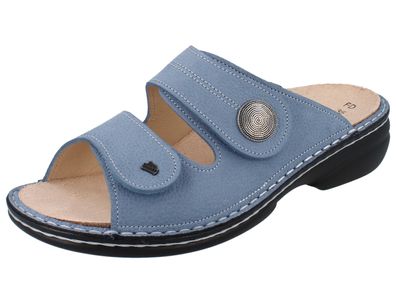 FINN Comfort Sansibar Damen Pantolette himmelblau genarbtes Nubukleder