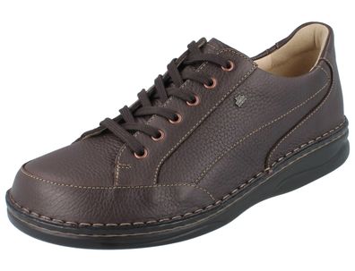 FINN Comfort Falkland Herren Halbschuhe dunkelbraun Glattleder