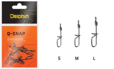 1 Set - Wirbel und Snaps Delphin Q-Snap / 10St x 10 = 100 Stück - Gr. S 0,6 mm