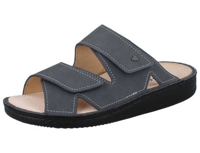 FINN Comfort Danzig Soft Herren Pantolette blau Nubukleder