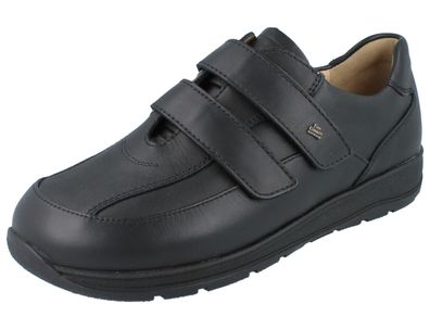 FINN Comfort Hannover Herren Kletthalbschuhe schwarz Glattleder
