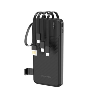 Wozinsky W11-B Powerbank 10000mAh mit Kabeln, Halterung und LED Schwarz