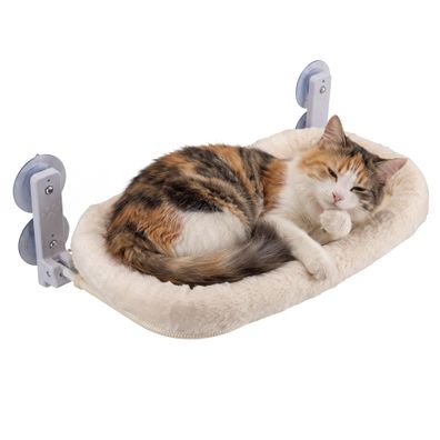 Fudajo Fenster Katzenhängematte 30x52cm beige Katzenliege Katzenbett