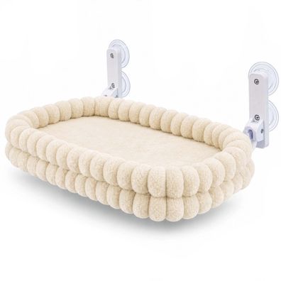 Fudajo Fenster Katzenhängematte 30x60cm beige Katzenliege Katzenbett