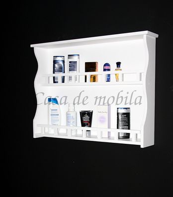 Hängeregal mit 2 Ablagen 78x58x14cm DECOR Pappel massiv weiß lackiert