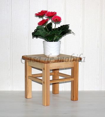 Blumenhocker Hocker ANTON 32x32x32cm Kernbuche massiv natur geölt