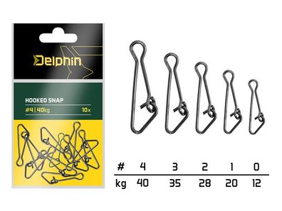 10 Päckchen = 100 Wirbel - Delphin Hooked snap # 0 - 12 kg