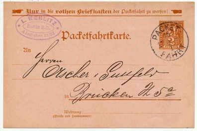Privatpost Packetfahrtkarte BERLIN X72901E