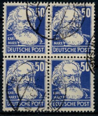 SBZ ALLG. Ausgaben Nr 224 zentrisch gestempelt Viererblock X8E6ADE