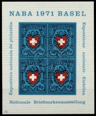 Schweiz BLOCK Kleinbogen 1970-1979 Block 21-16 S02764A
