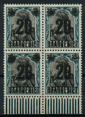 Saargebiet Germania Nr 50 postfrisch Viererblock X7B23E6