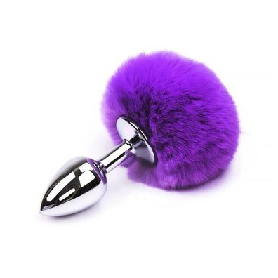 Butt Plug mit Pompon Lila Größe S
