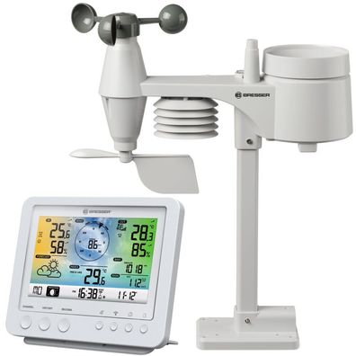 Bresser - 13347 - WLAN-Farbwetterstation mit 5-in-1-Profi-Sensor weiß