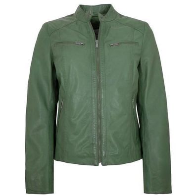 Jilani Collection - Damen Lederjacke Lammnappa salbei