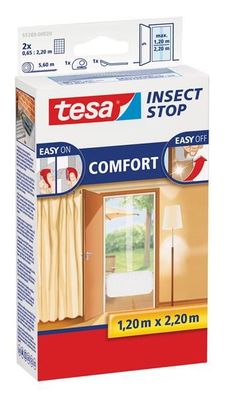 tesa Fliegengitter Comfort Klettband Tür 2 x 0,65 m : 2,2 m, weiß