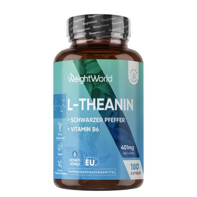 WeightWorld L Theanin - 400 mg pro Kapsel - 6 Monate Vorrat - 180 Kapseln