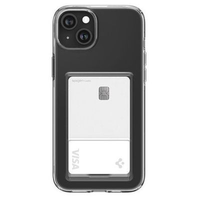 Spigen Crystal Clear Hülle mit Kartenfach für iPhone 15 Plus - Transparent