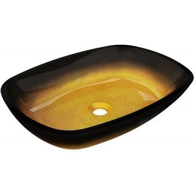 Mexen Araks Aufsatzwaschbecken aus Glas 54 x 39 cm, Dunkelgold - 24155451