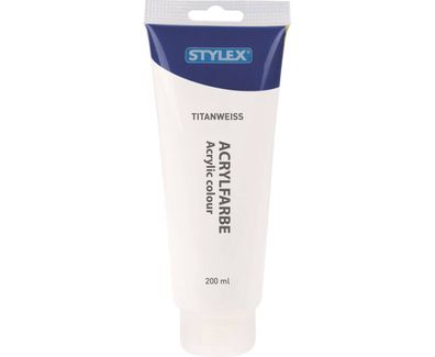Acrylfarbe 200 ml STYLEX Acryl Farben Malfarbe Künstler weiß Titanweiß