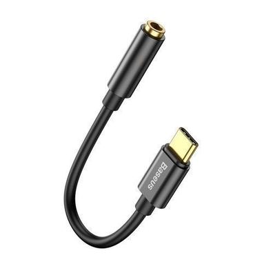 Baseus L54 USB-C auf 3.5mm Adapter mit Premium DAC - 24 Bit/48 KHz - Schwarz