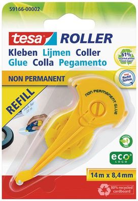 tesa Roller Kleben non permanent ecoLogo, Nachfüllkassette ( Blister )