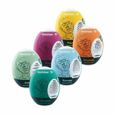 Satisfyer Masturbations-Eier Set: Riffle, Bubble, Fierce, Naughty, Crunchy & Sav