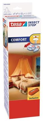 tesa Fliegengitter Comfort Moskitonetz mit Deckenhaken, weiß