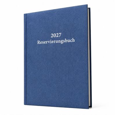 2027 ADINA Dickes Reservierungsbuch A4 metallic-blau 1 Tag auf 2 Seiten
