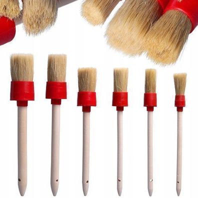 Rosfix Rundpinsel Set 6 Stück – Naturborsten 20–45 mm | für Lack & Farbe