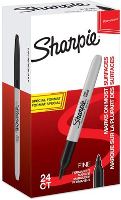 Sharpie Permanentmarker, feine Spitze, schwarz, 24 Stück