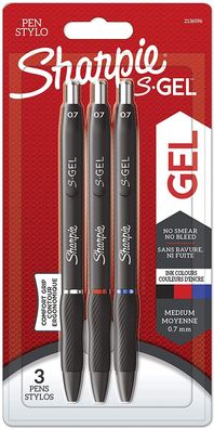 Sharpie S-Gel Gelstifte | mittlere Spitze (0,7 mm) | Gelschreiber mit Schwarzer, blau