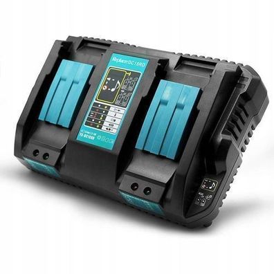 Rosfix Doppelladegerät DC18RD – 18V 4A LED | Ersatz für Makita Akkus
