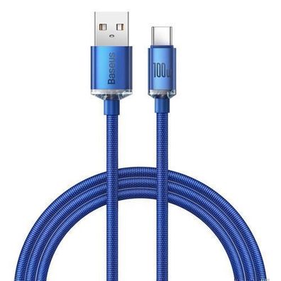 Baseus Crystal Shine Serie USB-C Schnellladekabel, 100W, 1,2m, Blau, Hochleistun