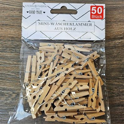 Mini Holzklammern, Wäscheklammern 200 Stück, 8,3 × 4 × 30 mm Art.-Nr. 12391