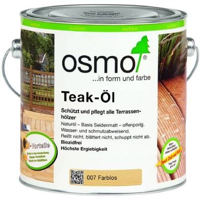 OSMO Teak-Öl 007 0,375 L Teakholz Gartenmöbel Terrassenöl Möbel Pflegeöl Holzöl