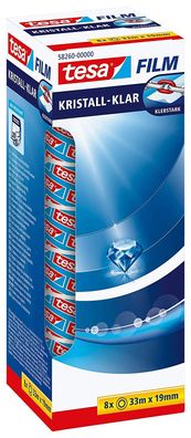 tesa film kristall-klar 8 Rollen Klebeband (unsichtbarer Film - premium Qualität, sta