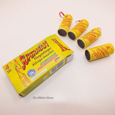 Superman-Fliegenfänger 24 Stück/ 6 Packungen, giftfrei, Umweltfreundlich, 12124