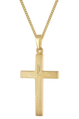 trendor Schmuck Kreuz Gold 333 mit vergoldeter Silberkette 28592