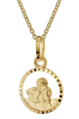 trendor Schmuck Kinder-Anhänger Amor Gold 333/8K + vergoldete Silberkette 28748