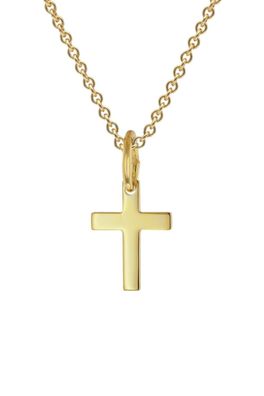 trendor Schmuck Kreuz-Anhänger 333 Gold Mit Vergoldeter Silberkette für Kinder 28967