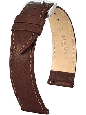 Hirsch Uhren-Lederarmband Forest L 18 mm Braun 17920210-2-18