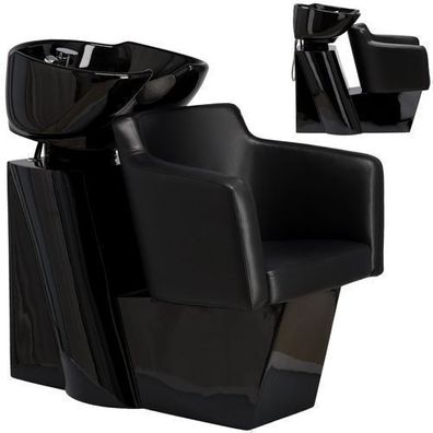 Friseurwaschanlage Cuba mit neigbarem Keramikbecken, Armatur und Brause