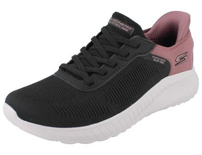 Skechers Slip-ins Bobs Squad Chaos Damen Sneaker schwarz lila Textil