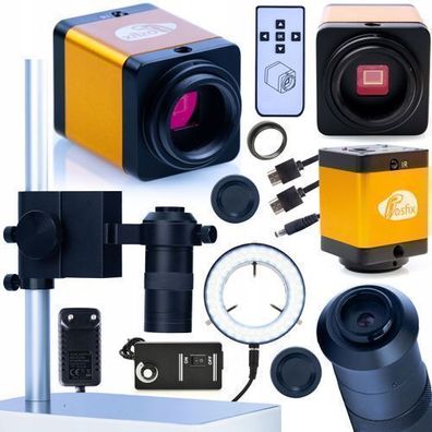 Rosfix Set Mikroskopkamera 12MP + Objektiv 100x + LED Licht | HDMI, C-Mount