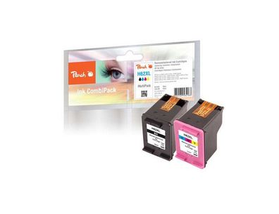 Peach Spar Pack Tintenpatronen kompatibel mit HP No. 62XL, C2P05AE, C2P07AE black + c
