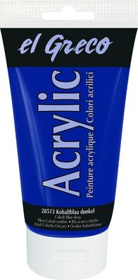 KREUL 28513 - El Greco Acrylic, 150 ml Tube in kobaltblau dunkel, hochpigmentierte, g