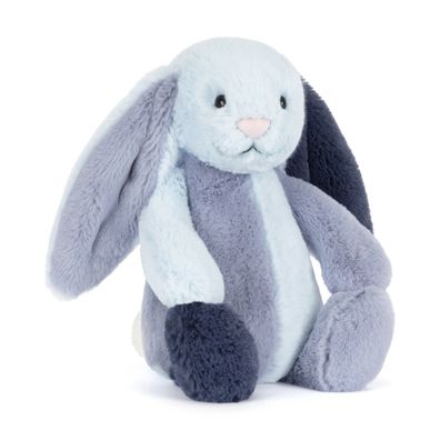 Summer Fun Jellycat Plush - Bashful Patchwork Blue Bunny 31CM