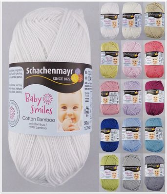 50g Schachenmayr Baby Smiles Cotton Bamboo Wolle Garn zum Stricken GP 79,00€/1kg