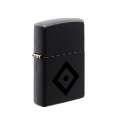HSV Zippo Feuerzeug schwarz matt mit glänzender Raute
