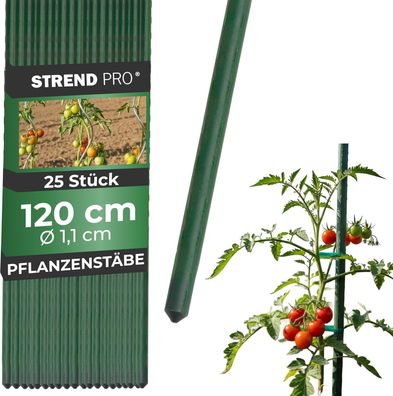 Stab Garden SB 11 1200 mm, Stahl Kunststoff, grün, Stützstab für (Set – 25 Stück)